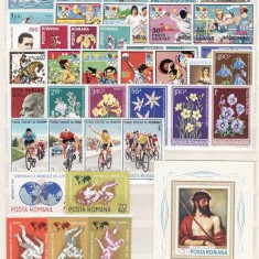 598 -Lot timbre neuzate Romania(39 timbre+1colita),serii complete,perfecta stare
