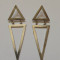 Cercei-candelabru geometrici, argintii, 9 cm