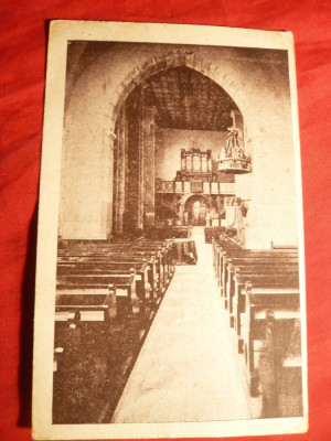 Ilustrata -Biserica Reformata din Dej , cu semnatura prefectului, 1928 foto