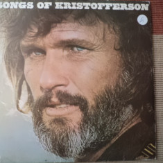 Kris Kristofferson Songs Of disc vinyl lp best of muzica pop folk country VG+