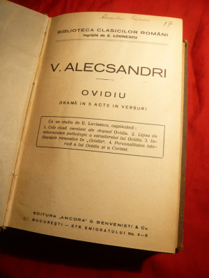 V.Alecsandri - Teatru : Ovidiu ,Despot-Voda si Fantana Blanduziei cu studii de E.Lovinescu foto