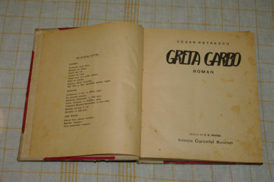 Greta Garbo - Cezar Petrescu - prima editie foto