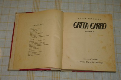 Greta Garbo - Cezar Petrescu - prima editie foto