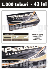 1.000 tuburi tigari Pegasus Black Multifilter cu Carbon pentru injectat tutun foto