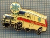 1154 INSIGNA TEMA SANITARA(MEDICALA) - AMBULANTA -AMBULANCE - RESCUE SQUAD -starea ce se vede.