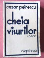 Carte veche: &amp;quot;CHEIA VISURILOR. Roman&amp;quot;, Cezar Petrescu, 1935. Prima editie foto