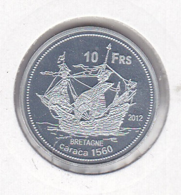 bnk mnd Bassas de India 10 franci 2012 proof , vapor foto