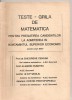 Teste Grila Matematica Admitere Invatamant Superior Economic 1992, Gheorghe Cenusa