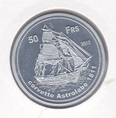 bnk mnd Bassas de India 50 franci 2012 proof , vapor foto