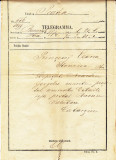 Telegrama trimisa prin anii 1860 printesei Elena Sturdza scrisa si semnata olograf de Lascar Catargi , fost de 4 ori Prim Ministru al Romaniei