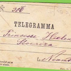 Plicul unei telegrame trimise printesei Elena Sturdza la Piatra Neamt aproximativ 1860-70