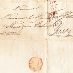 Scrisoare 3 pag.trimisa 1845 la Iasi printesei Elena Sturdza,sigiliul intact