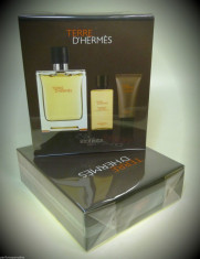 Parfum Hermes Terre SET 100 ML apa de toaleta + 40 ML gel dus + 15 ML After Shave Balsam, pentru barbati foto