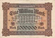 GERMANIA 1.000.000 marci 20 februarie 1923 VF!!! foto