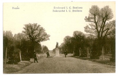 266 - BUZAU, Ave. Bratianu - old postcard - unused - 1918 foto