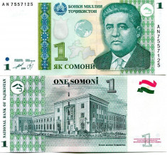 Tajikistan 1 somoni 1999 - UNC foto