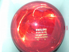 Bec Infrarosu Incalzitor Philips 150w sau 250w Nou Rezistent la Stropi de Apa Sticla Super-Dura Viata Indelungata 5000 Ore.Sistem Dublu Reflector foto