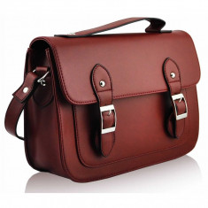 Geanta dama burgundy crossbody model englezesc / Geanta tip postas / Geanta de servici / Geanta de scoala / Geanta dama casual burgundy - import foto