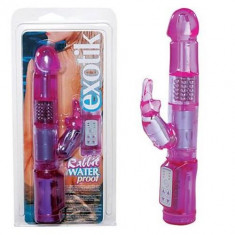 Iepuras Exotic vibrator violet cu bile, 23cm foto