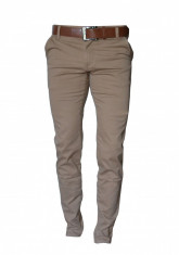 Pantaloni Zara Men Office Casual Conici Crem + curea cadou A86 Eleganti Casual foto