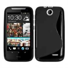 HUSA hTC DESIRE 310 silicon neagra transparenta s line tpu gel + folie ecran foto