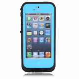 Toc subacvatic albastru cu prelungitor casti audio iPhone 5 + folie protectie, iPhone 5/5S/SE, Apple