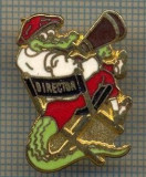 1237 INSIGNA - CROCODIL PE SCAUN DE DIRECTOR -(desene animate) -starea care se vede.