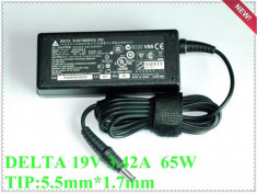 Alimentator Original Laptop Delta Electronics 19V 3.42A Incarcator Retea Genuine Notebook Power Adapter foto