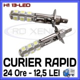 BEC AUTO LED LEDURI H1 13-SMD LUMINI DE ZI (DRL) FAZA LUNGA (FLASH) PROIECTOARE, Universal, ZDM