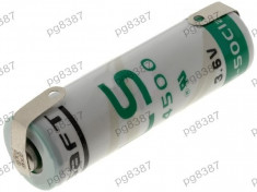 Baterie AA, R6, LS14500, litiu, 3,6V, 2450mAh, cu terminale, Saft - 050451 foto