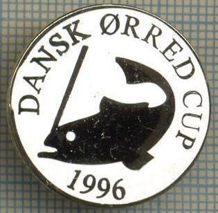 1292 INSIGNA PESCAR - DANSK ORRED CUP 1996 -NORVEGIA ? -PESCUIT -starea ce se vede. foto