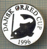 1293 INSIGNA PESCAR - DANSK ORRED CUP 1996 -NORVEGIA ? -PESCUIT -starea ce se vede.
