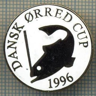 1276 INSIGNA PESCAR - DANSK ORRED CUP 1996 -NORVEGIA ? -PESCUIT -starea ce se vede. foto