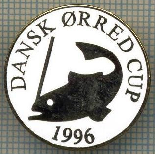 1271 INSIGNA PESCAR - DANSK ORRED CUP 1996 -NORVEGIA ? -PESCUIT -starea ce se vede. foto