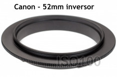 Canon - 52mm Inel inversor 52mm macro pentru 6D 7D 70D 700D 650D 5D Mark II foto