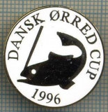 1273 INSIGNA PESCAR - DANSK ORRED CUP 1996 -NORVEGIA ? -PESCUIT -starea ce se vede.