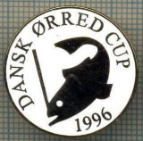 1257 INSIGNA PESCAR - DANSK ORRED CUP 1996 -NORVEGIA ? -PESCUIT -starea ce se vede.