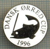 1291 INSIGNA PESCAR - DANSK ORRED CUP 1996 -NORVEGIA ? -PESCUIT -starea ce se vede.