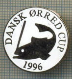 1281 INSIGNA PESCAR - DANSK ORRED CUP 1996 -NORVEGIA ? -PESCUIT -starea ce se vede.