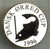 1274 INSIGNA PESCAR - DANSK ORRED CUP 1996 -NORVEGIA ? -PESCUIT -starea ce se vede.