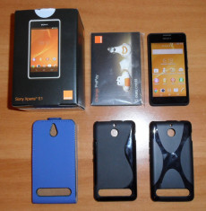 Sony Xperia E1 D2005, negru, garan?ie 04.2016, 4 huse, cartela Orange PrePay 5 Euro sigilata, codat Orange foto