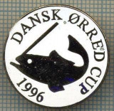 1283 INSIGNA PESCAR - DANSK ORRED CUP 1996 -NORVEGIA ? -PESCUIT -starea ce se vede.