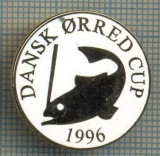 1286 INSIGNA PESCAR - DANSK ORRED CUP 1996 -NORVEGIA ? -PESCUIT -starea ce se vede.