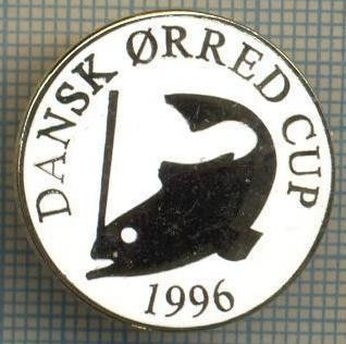 1298 INSIGNA PESCAR - DANSK ORRED CUP 1996 -NORVEGIA ? -PESCUIT -starea ce se vede.