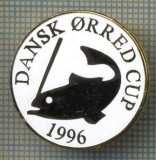 1269 INSIGNA PESCAR - DANSK ORRED CUP 1996 -NORVEGIA ? -PESCUIT -starea ce se vede.