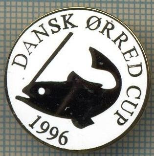 1270 INSIGNA PESCAR - DANSK ORRED CUP 1996 -NORVEGIA ? -PESCUIT -starea ce se vede. foto
