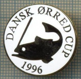 1275 INSIGNA PESCAR - DANSK ORRED CUP 1996 -NORVEGIA ? -PESCUIT -starea ce se vede.