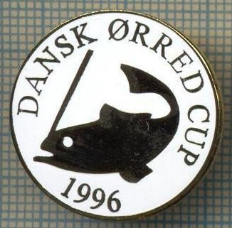 1275 INSIGNA PESCAR - DANSK ORRED CUP 1996 -NORVEGIA ? -PESCUIT -starea ce se vede. foto