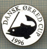 1289 INSIGNA PESCAR - DANSK ORRED CUP 1996 -NORVEGIA ? -PESCUIT -starea ce se vede.