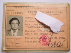 RAR ! PERMIS DE CONDUCERE DIN IANUARIE 1990 PE CARE MAI ESTE TRECUT RepublicaSocialistaRomania. STARE EXCELENTA, IN FOLIE DE PLASTIC ORIGINALA. foto